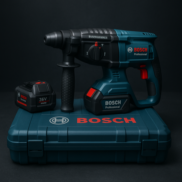 Акумулаторен Перфоратор Bosch Professional · Безчетков · 2x Батерии 36V